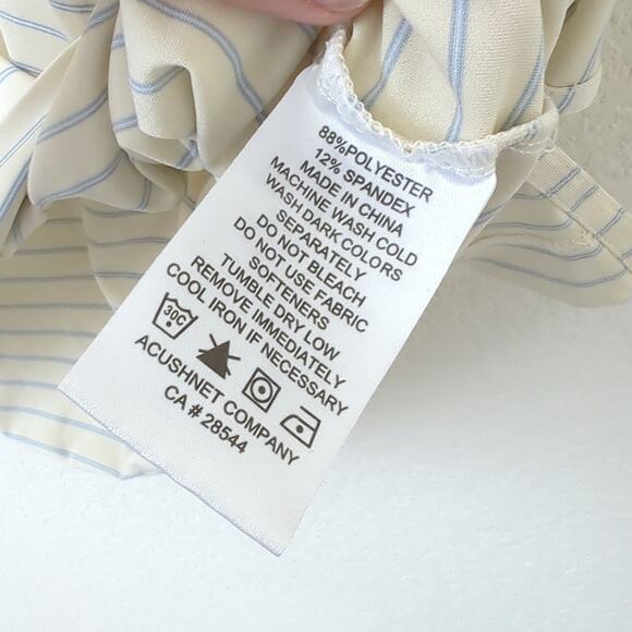 FootJoy Men's Golf Shirt Triple Pinstripe Lisle Collar Performance Golfing XL - Picture 7 of 8